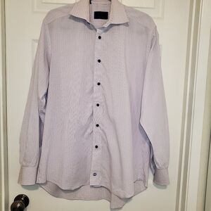 David Donahue Dress Shirt Mens Size 16 1/2 (34/35) Plaid Long Sleeve